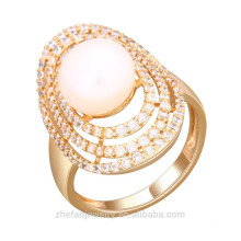 Anillo de mercado de la muestra del oro blanco de la joyería de los anillos del zircon